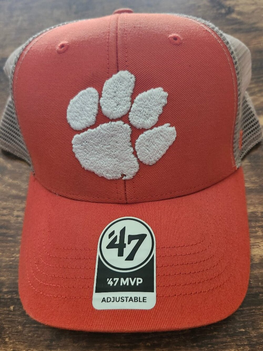 '47 Brand Clemson Tigers MVP Trucker Snapback Hat Orange White Paw Logo NWT